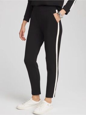 CHICO’S Zenergy Scuba Studded Pants, Black Size L